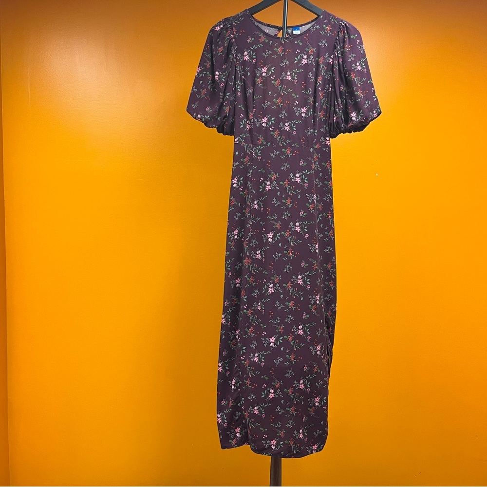 Old Navy Purple Floral Midi Dress